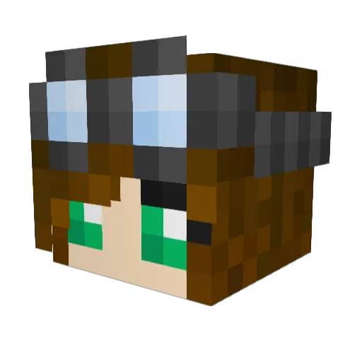 Raina07 Minecraft avatar head, 3D render