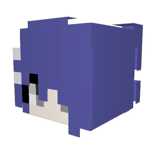 Rainboff Minecraft avatar head, 3D render