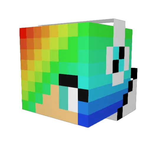 Rainbow0777 Minecraft avatar head, 3D render