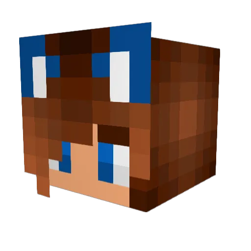 Rainbow456 Minecraft avatar head, 3D render