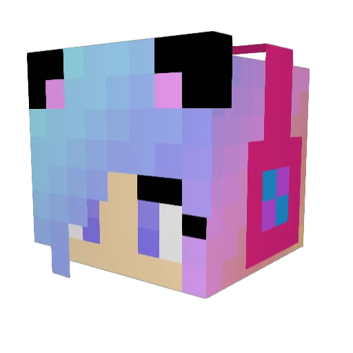 Rainbow75 Minecraft avatar head, 3D render