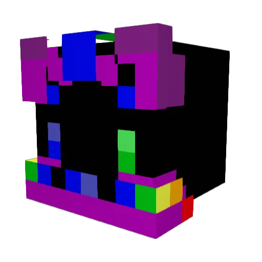 RainbowBud Minecraft avatar head, 3D render