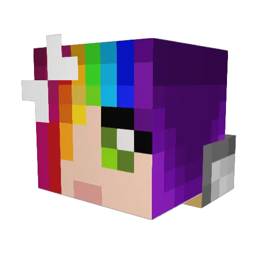 RainbowCarnageX Minecraft avatar head, 3D render