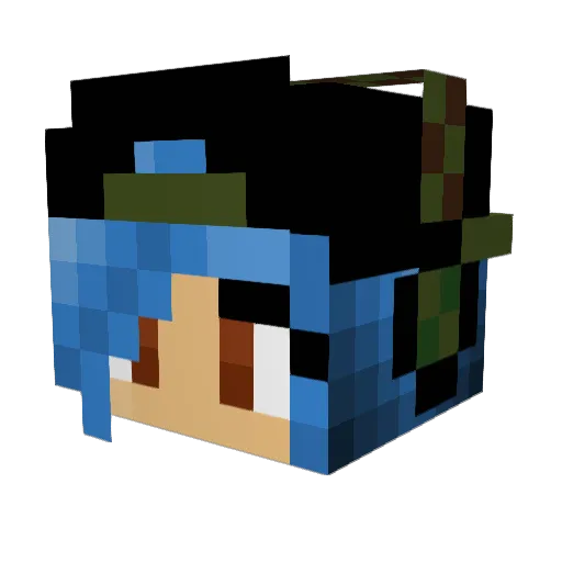 RainbowDJ1 Minecraft avatar head, 3D render