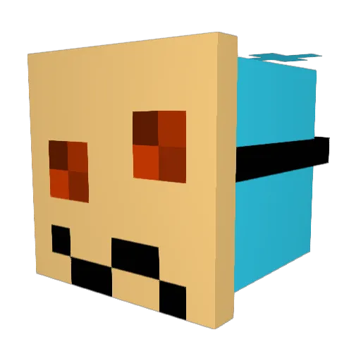 RainbowDeluxe Minecraft avatar head, 3D render