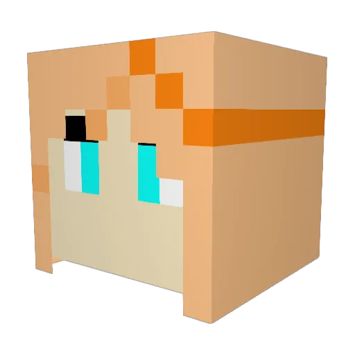 RainbowEden1 Minecraft avatar head, 3D render