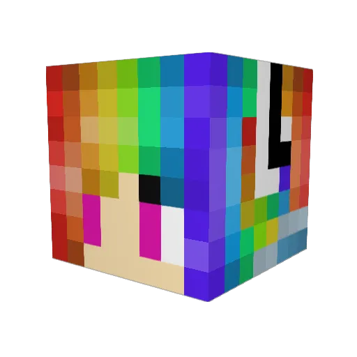 RainbowElmo Minecraft avatar head, 3D render
