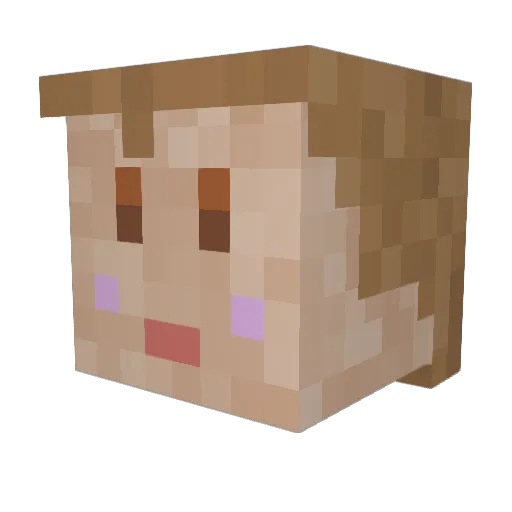 RainbowFire2 Minecraft avatar head, 3D render