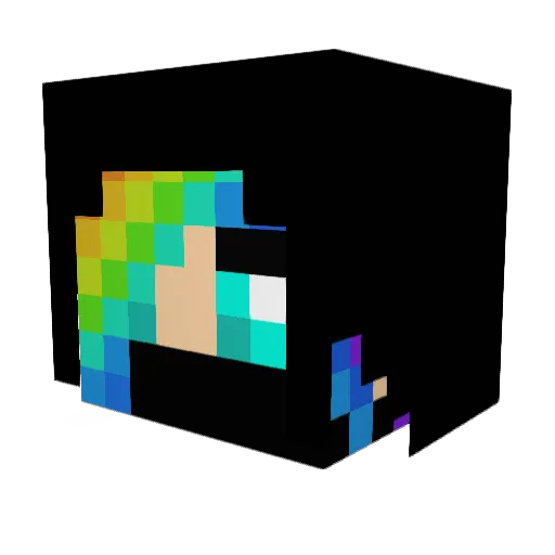 RainbowFlamer Minecraft avatar head, 3D render