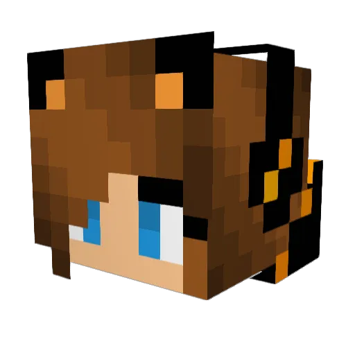 RainbowGIrl12 Minecraft avatar head, 3D render