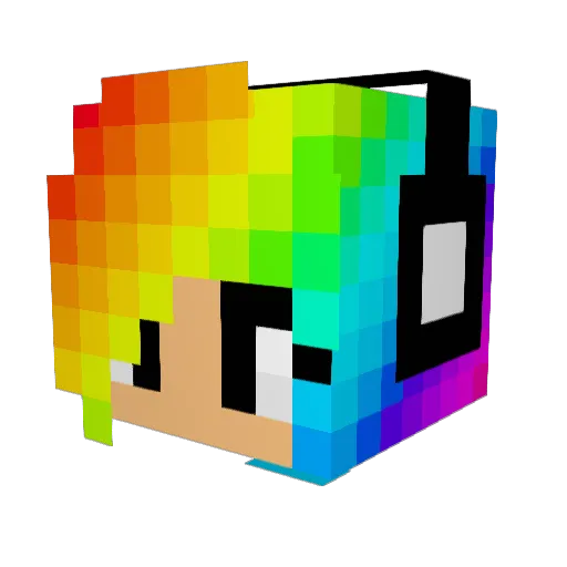 RainbowGirlMaria Minecraft avatar head, 3D render