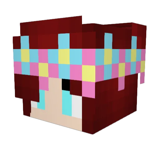 RainbowGreen Minecraft avatar head, 3D render