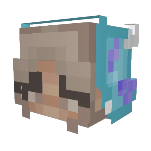 RainbowJessica Minecraft avatar head, 3D render
