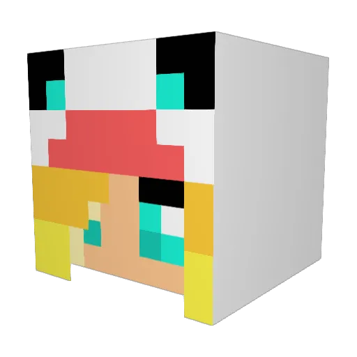 RainbowKitten34 Minecraft avatar head, 3D render