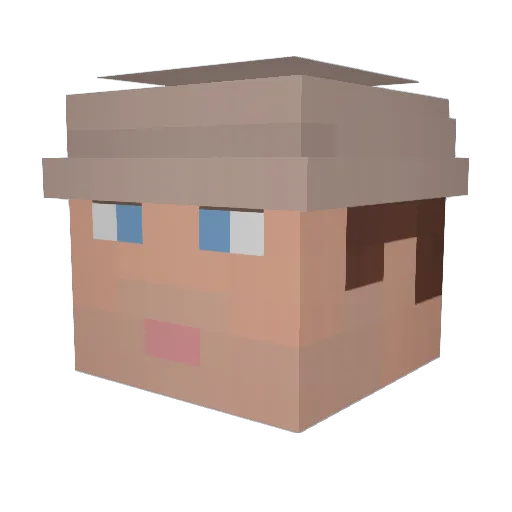 RainbowLove Minecraft avatar head, 3D render