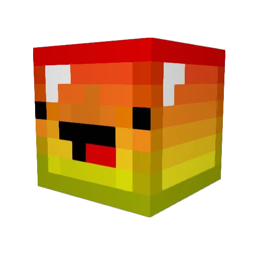 RainbowMan12 Minecraft avatar head, 3D render