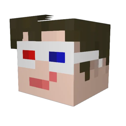 RainbowZebra11 Minecraft avatar head, 3D render
