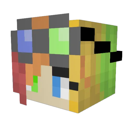 RainbowZoe3 Minecraft avatar head, 3D render