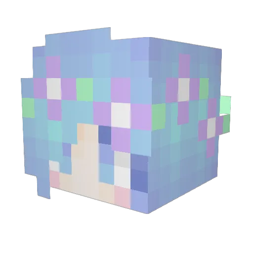 Rainbow_212 Minecraft avatar head, 3D render