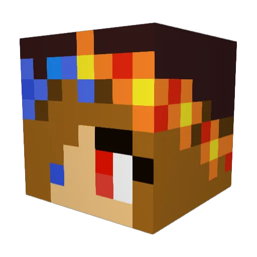 Rainbow_Nachos Minecraft avatar head, 3D render