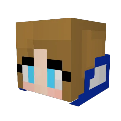 Rainbow_kitsune Minecraft avatar head, 3D render