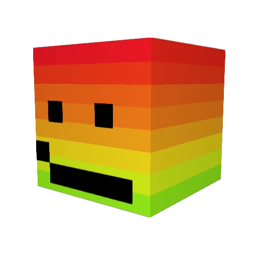 Rainbowfire337 Minecraft avatar head, 3D render