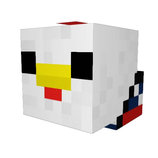 Rainbowful Minecraft avatar head, 3D render
