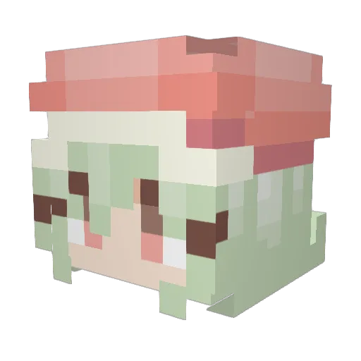 Raindr0pp_ Minecraft avatar head, 3D render