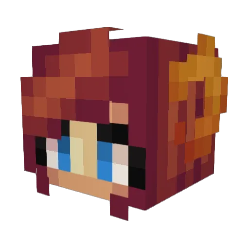 Raine_05 Minecraft avatar head, 3D render
