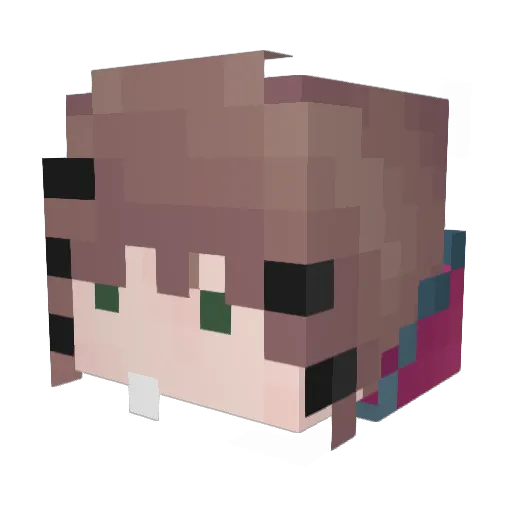 RainieRAWR Minecraft avatar head, 3D render