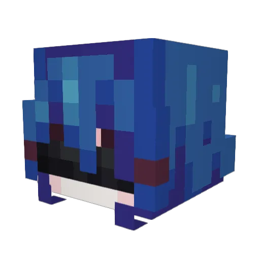 RainiiBlue Minecraft avatar head, 3D render