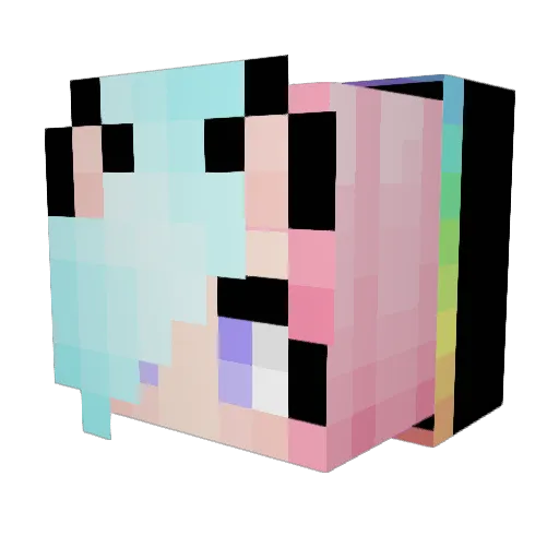 Rainintears Minecraft avatar head, 3D render