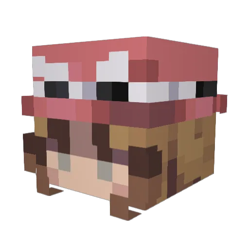 Rainshiii Minecraft avatar head, 3D render