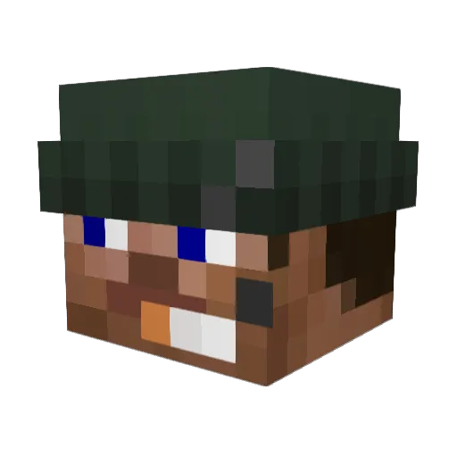 Raint Minecraft avatar head, 3D render
