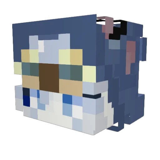 Rainwolfs Minecraft avatar head, 3D render