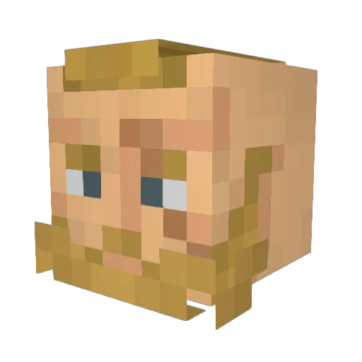 Raionwolf Minecraft avatar head, 3D render