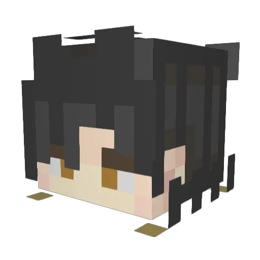 Rairly Minecraft avatar head, 3D render