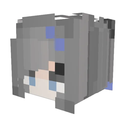 Raisind Minecraft avatar head, 3D render