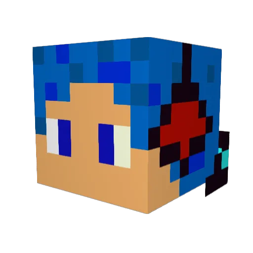 Raito_777 Minecraft avatar head, 3D render