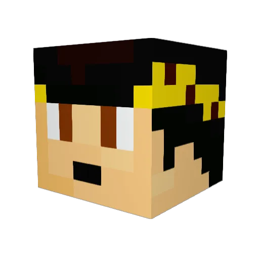 Raiu Minecraft avatar head, 3D render