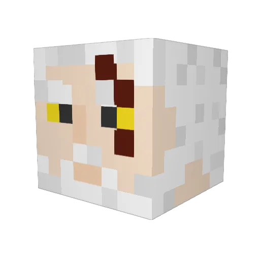 Raivem Minecraft avatar head, 3D render
