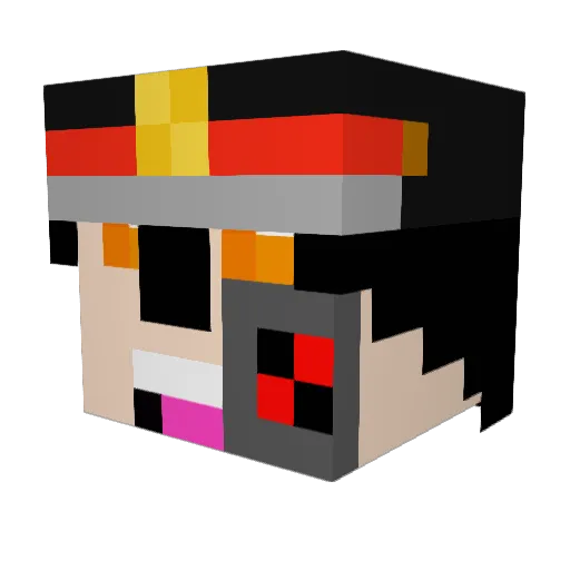 Raiylan Minecraft avatar head, 3D render