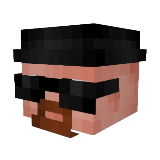 Raizenberg Minecraft avatar head, 3D render
