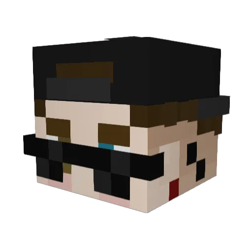 Raizington Minecraft avatar head, 3D render