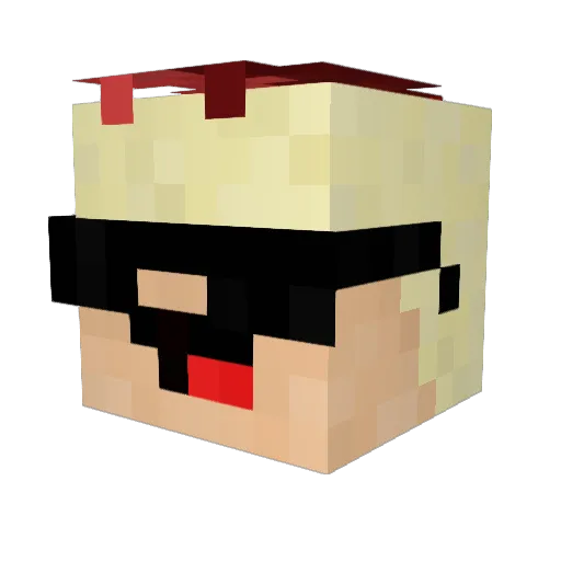 Rajado Minecraft avatar head, 3D render