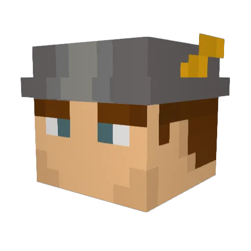 Rajisflash Minecraft avatar head, 3D render