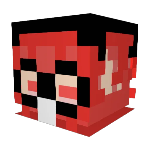 Rajjn Minecraft avatar head, 3D render