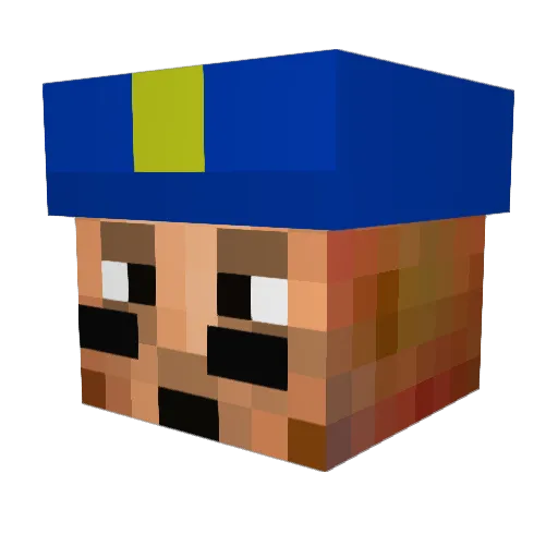 Raju88 Minecraft avatar head, 3D render