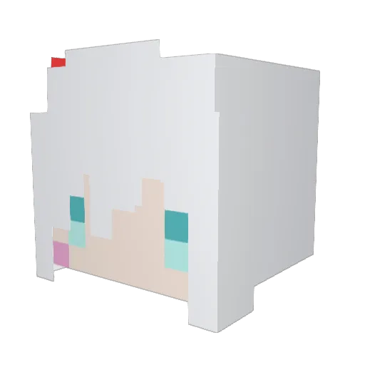 RakaRuru Minecraft avatar head, 3D render