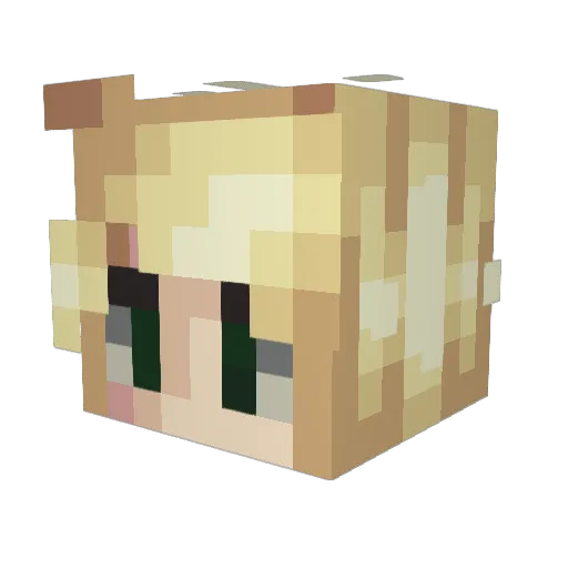 Rakalion Minecraft avatar head, 3D render